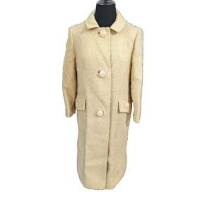 Vintage Yellow Wool (?) Coat by Bettijean Union Made S Small M Medium (?)